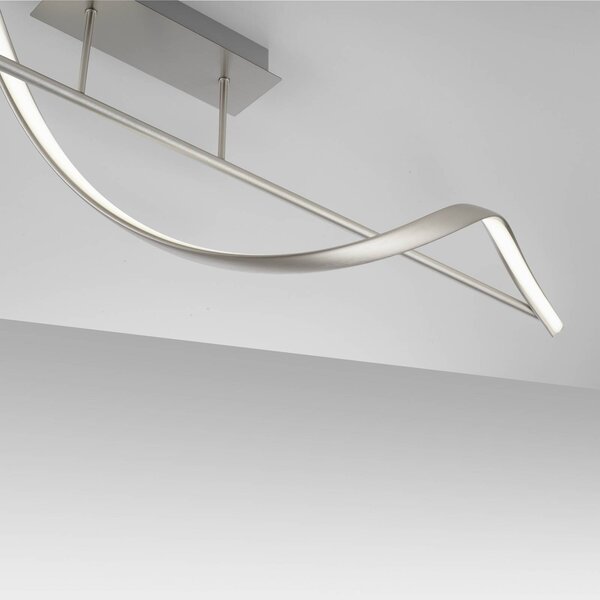 Q-Smart-Home Inteligentna lampa sufitowa Q-Swing, możliwość ściemniania, aluminiowy / szary / cynkowy, salon / jadalnia, aluminium, nowoczesny
