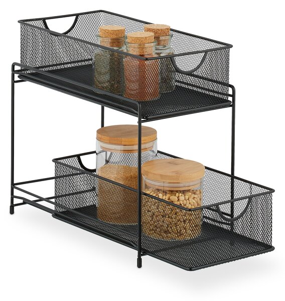 Organizer kuchenny z 2 wysuwanymi koszami RD47539, czarny