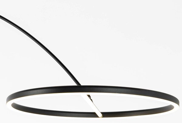 Lampa łukowa - lampa stojąca Virvera Lucande, czarny, salon / jadalnia, aluminium, nowoczesny