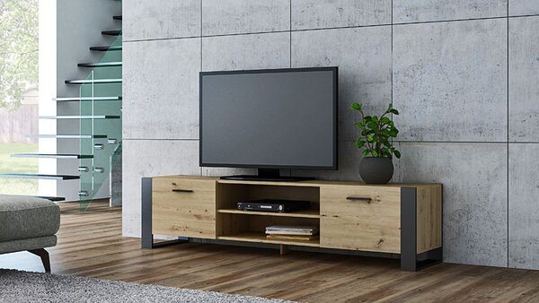 Nowoczesna szafka RTV dąb artisan 185 cm M6-A03