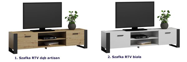 Nowoczesna szafka RTV dąb artisan 185 cm M6-A03