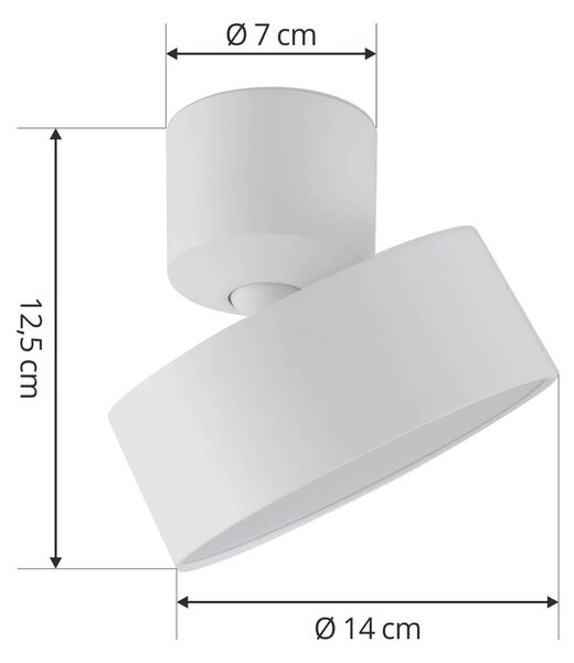 Reflektor LED Lindby Nivoria, Ø 14 cm, biały, obrotowy Nivoria, biały / opal, salon / jadalnia, aluminium, nowoczesny
