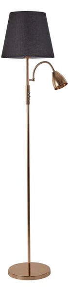 Lampa podłogowa Artemis plus, złota podstawa, czarny abażur
