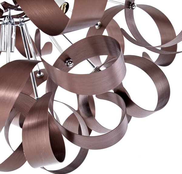 Lampa sufitowa Kaelor Lucande, możliwość ściemniania, miedziany, salon / jadalnia, aluminium, design