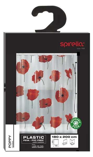 Zasłona prysznicowa 180x200 cm Poppy – Spirella