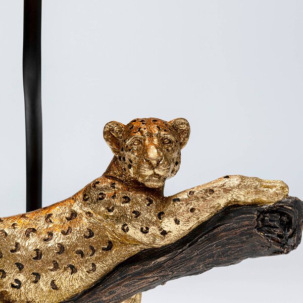 KARE Lampa stołowa design Relax Leopard, czarny, salon / jadalnia, tworzywo sztuczne, design
