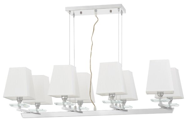 NOWOCZESNA LAMPA WISZĄCA BIAŁO-CHROMOWANA RAVERA