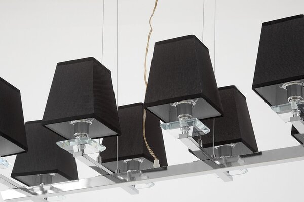 NOWOCZESNA LAMPA WISZĄCA CZARNO-CHROMOWANA RAVERA