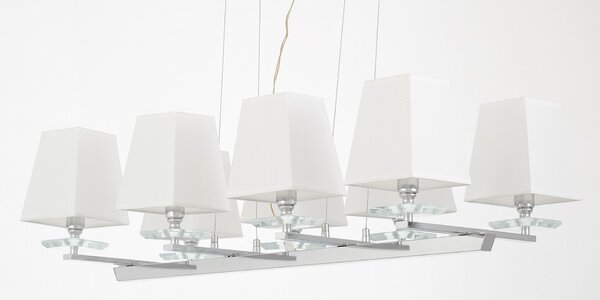 NOWOCZESNA LAMPA WISZĄCA BIAŁO-CHROMOWANA RAVERA