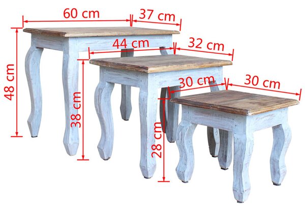 Zestaw trzech stolików drewnianych G2-E79