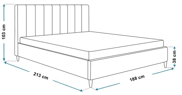 Dwuosobowe łóżko z zagłówkiem 180x200 A2-E09