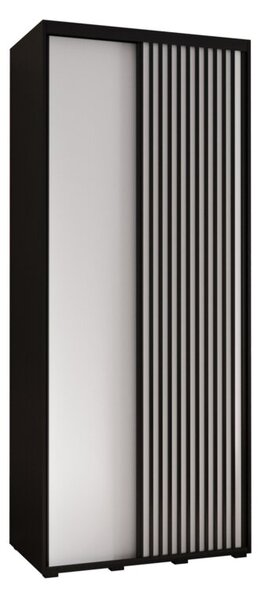 Szafa przesuwna wysoka Lanko 1 100, gł. 45 cm czarny + biały + czarny