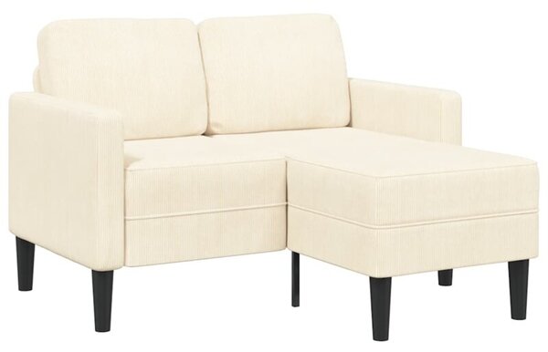 Sofa 2-osobowa z leÅ¼ankÄ w ksztaÅcie litery l, kremowa, 125 cm