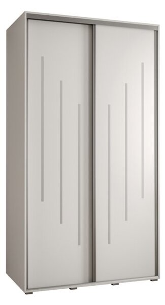 Szafa przesuwna wysoka Davos 8 140, gł. 45 cm biały + biały + srebrny