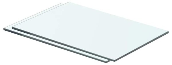 Półki, 2 szt., panel z przezroczystego szkła, 40 x 20 cm