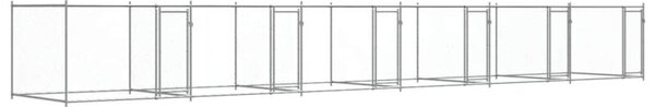Klatka dla psa, z drzwiami, szara, 12x2x1,5 m, stal