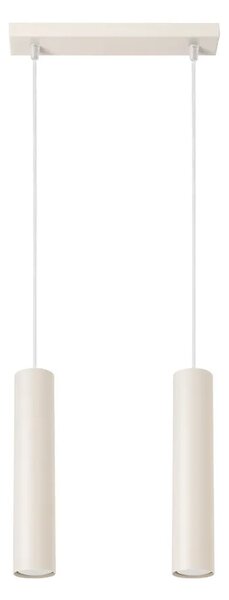 Beżowa wisząca nowoczesna lampa dwupunktowa N1-M11