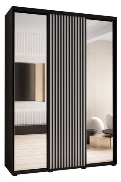 Szafa przesuwna wysoka Lanko 2 170, gł. 60 cm czarny + biały + czarny