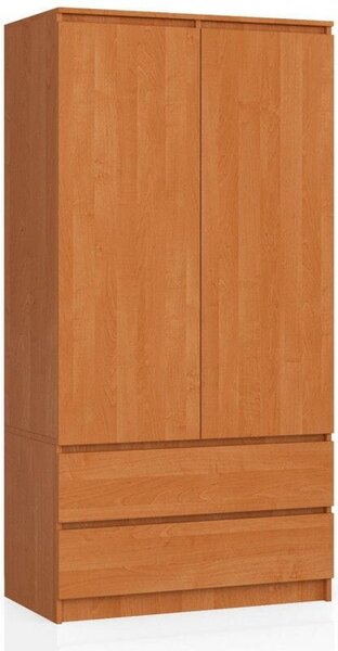 Szafa do sypialni, 2 szuflady, drzwi, DORMI, 90x51x180 cm, olcha, mat | TYLETEGOTU