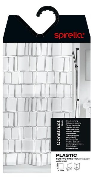 Zasłona prysznicowa 180x200 cm Construct – Spirella