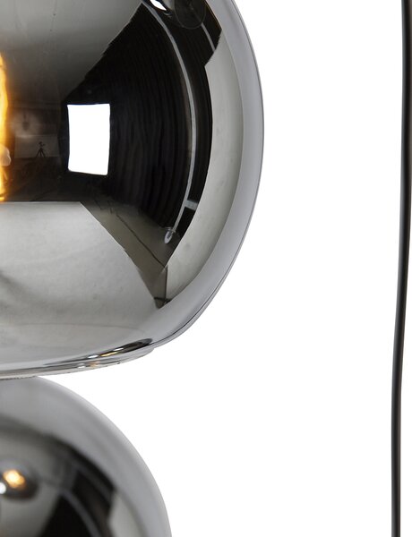 Inteligentna lampa wisząca czarna z przydymionym szkłem, w tym 4 Wi-Fi A60 - Wallace