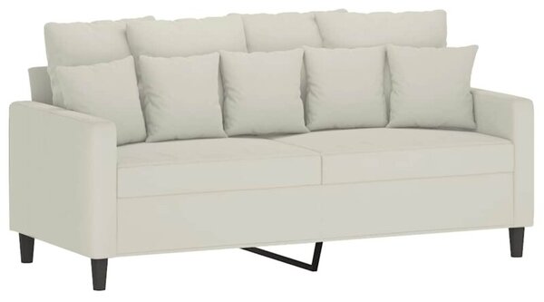 Sofa 2-osobowa, kremowy, 140 cm, tapicerowana aksamitem