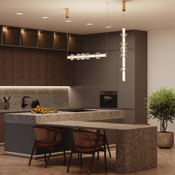 Maytoni Lampa wisząca Cosmo, mosiężny / złoty, salon / jadalnia, metal, nowoczesny
