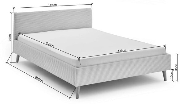 Beżowe tapicerowane łóżko dwuosobowe bez stelaża 140x200 cm Wicki – Meise Möbel