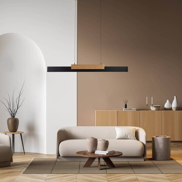Näve Lampa wisząca Wiebke, możliwość ściemniania, czarny, salon / jadalnia, metal, nowoczesny