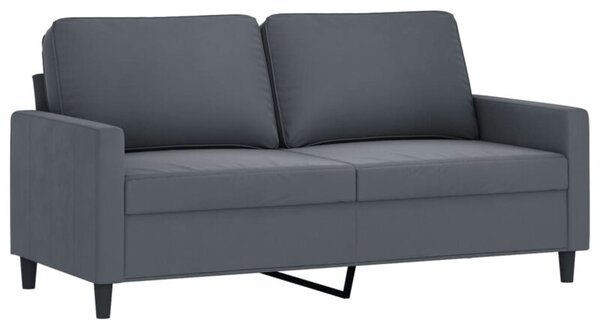 Sofa 2-osobowa, ciemnoszary, 140 cm, tapicerowana aksamitem