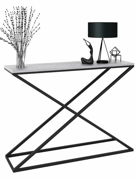 Nowoczesna konsola czarny + beton H6-B04