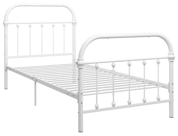 Białe industrialne łóżko metalowe 100x200 cm S4-K68