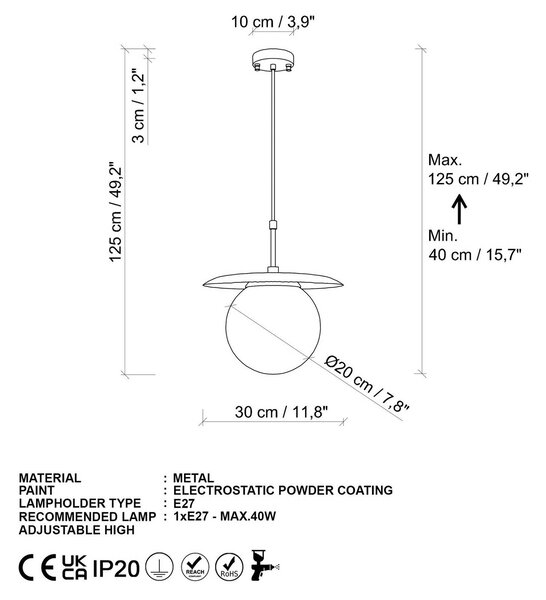 Lampa wisząca szklana Anemon Opviq, możliwość ściemniania, czarny, salon / jadalnia, szkło, nowoczesny
