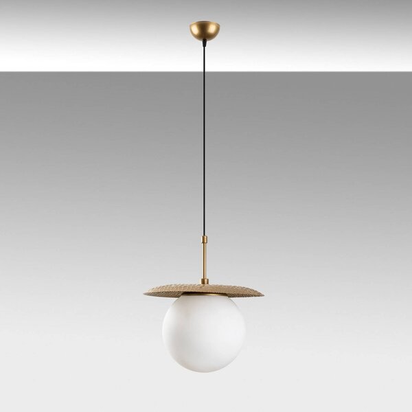 Lampa wisząca szklana Anemon Opviq, możliwość ściemniania, mosiężny / złoty, salon / jadalnia, szkło, nowoczesny