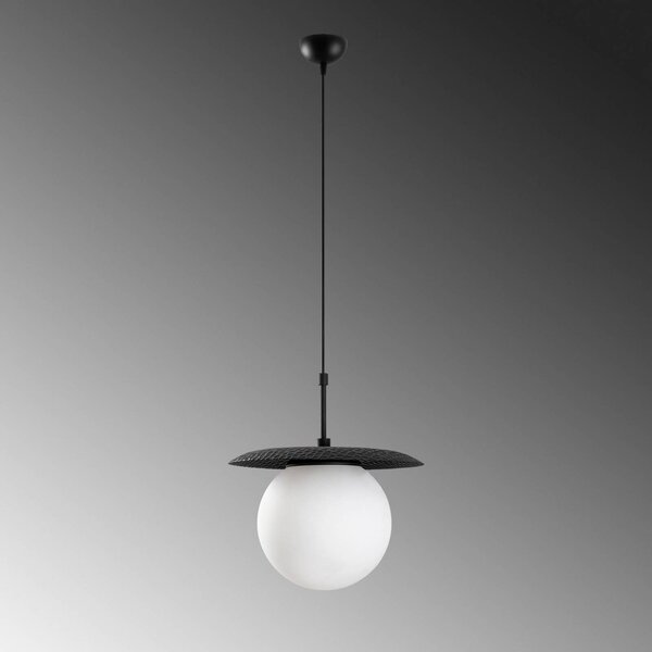 Lampa wisząca szklana Anemon Opviq, możliwość ściemniania, czarny, salon / jadalnia, szkło, nowoczesny