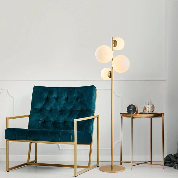 Lampa stojąca Fazli Opviq, mosiężny / złoty, salon / jadalnia, metal