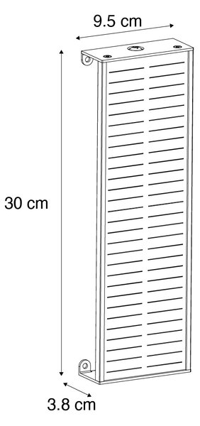 Zewnetrzna Lampa ścienna zewnętrzna czarna 30 cm z wbudowanym LED, 4-stopniowym ściemniaczem i panelem słonecznym - Serena Oswietlenie zewnetrzne