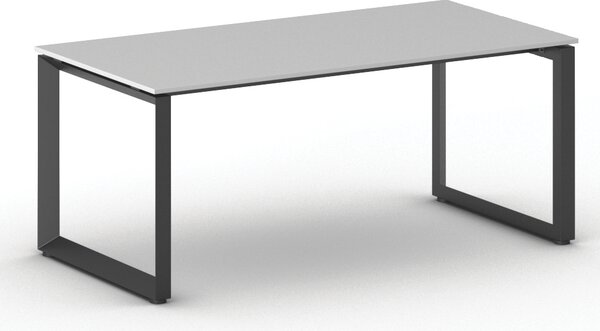 Biurko PRIMO INSPIRE, 180x90 cm, czarna podstawa, szary