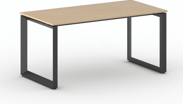 Biurko PRIMO INSPIRE, 160x80 cm, czarna podstawa, buk