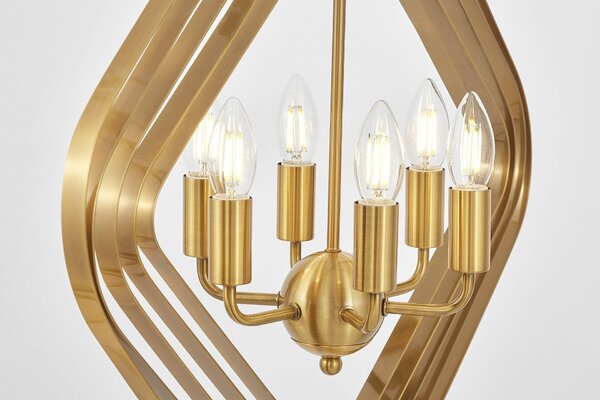 NOWOCZESNA LAMPA WISZĄCA MOSIĘŻNA ZEWA W6