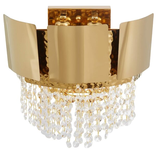 LAMPA ŚCIENNA KINKIET KRYSZTAŁOWY ZŁOTY DIONA W2