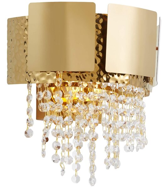 LAMPA ŚCIENNA KINKIET KRYSZTAŁOWY ZŁOTY DIONA W2