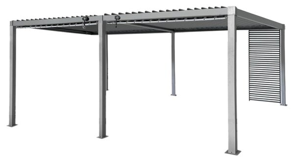 Pergola multiklimatyczna 3x6 m z metalową żaluzją i regulowanym stalowym dachem, 18 m²