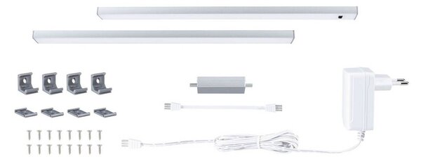 Paulmann oprawa podszafkowa Inline zestaw startowy 2 szt. chrom 35 cm 830 Inline, możliwość ściemniania, chromowy / srebrny, kuchnia, aluminium