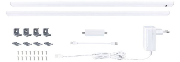Paulmann oprawa podszafkowa Inline zestaw startowy 2 szt. biały 55 cm CCT, biały / opal, kuchnia, aluminium