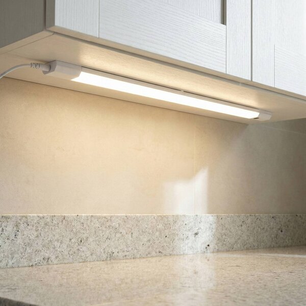 OSRAM Oprawa podszafkowa LED Linear Edge Sensor 50 cm, biała CCT Sensor, możliwość ściemniania, biały / opal, kuchnia, aluminium