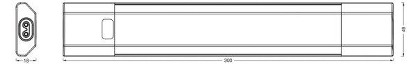 OSRAM Oprawa podszafkowa LED Linear Edge Sensor RGBW 30 cm, czarna Sensor, możliwość ściemniania, czarny, kuchnia, aluminium