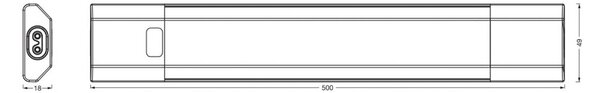 OSRAM Oprawa podszafkowa LED Linear Edge Sensor RGBW 50 cm, czarna Sensor, możliwość ściemniania, czarny, kuchnia, aluminium