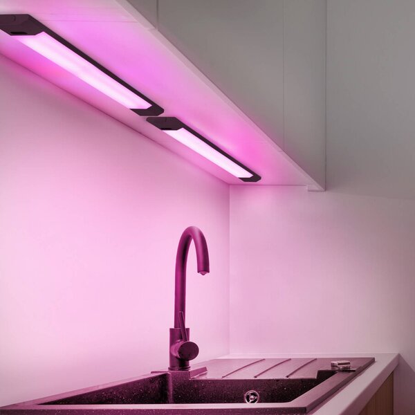 OSRAM Oprawa podszafkowa LED Linear Edge Sensor RGBW 50 cm, czarna Sensor, możliwość ściemniania, czarny, kuchnia, aluminium