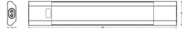 OSRAM Oprawa podszafkowa LED Linear Edge Sensor RGBW 30 cm, biała Sensor, możliwość ściemniania, biały / opal, kuchnia, aluminium